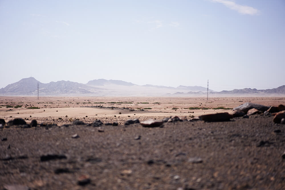 The picture shows the moon landscape near Swakopmund.